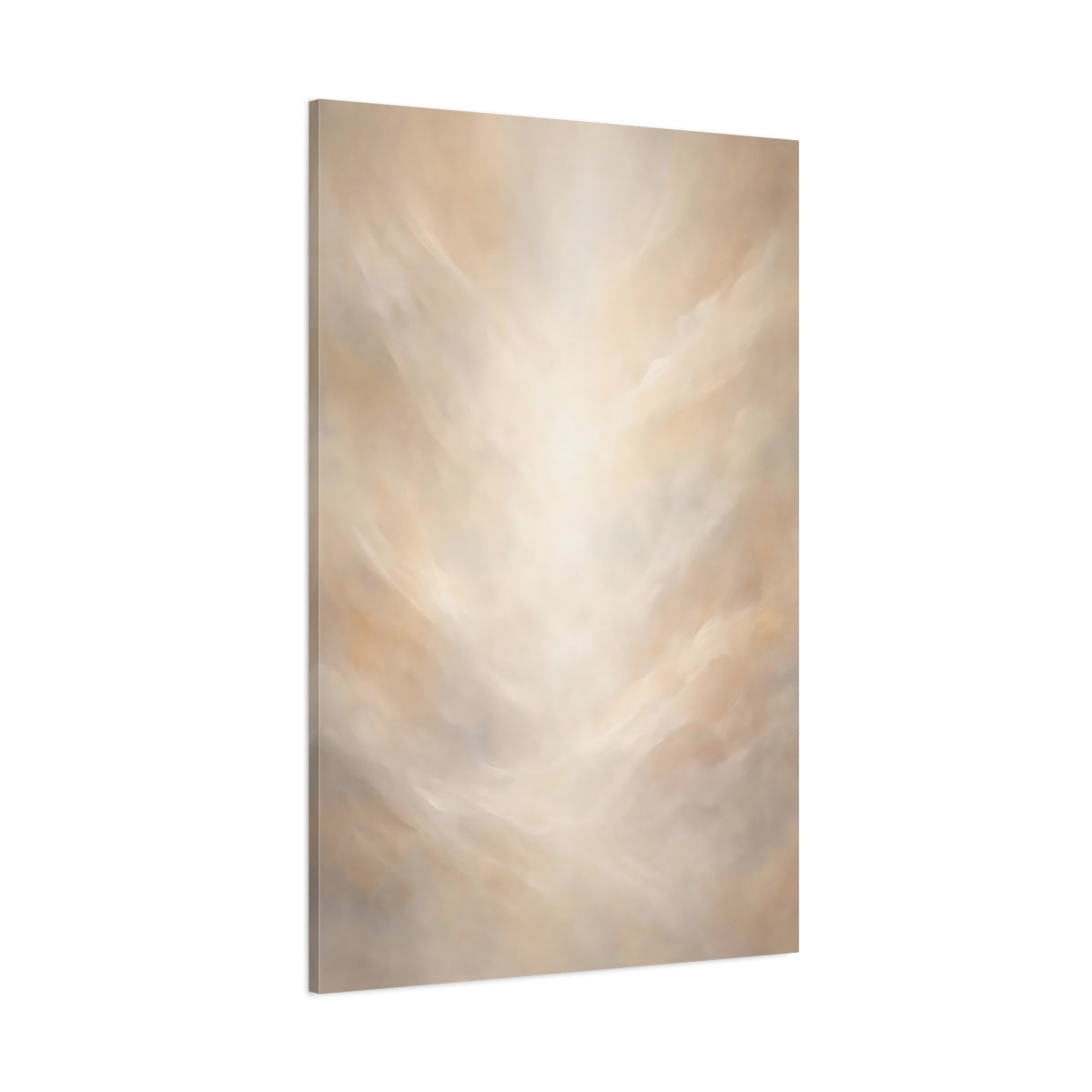 Main Mockup. Abstract Ethereal Light Cream Abstract shown as stretched canvas wall art