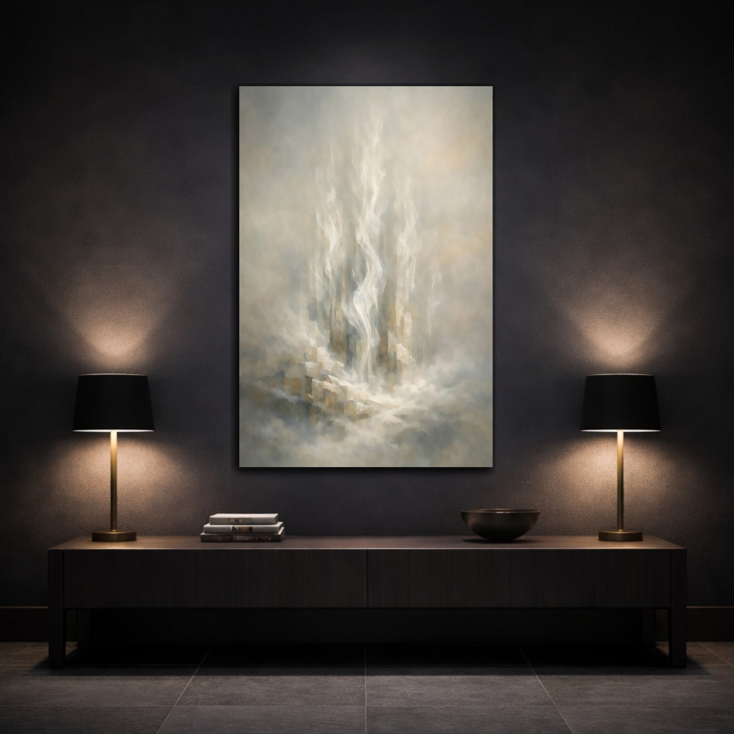 Mockup 2. Abstract Ethereal Light Ethereal Abstract shown as stretched canvas wall art