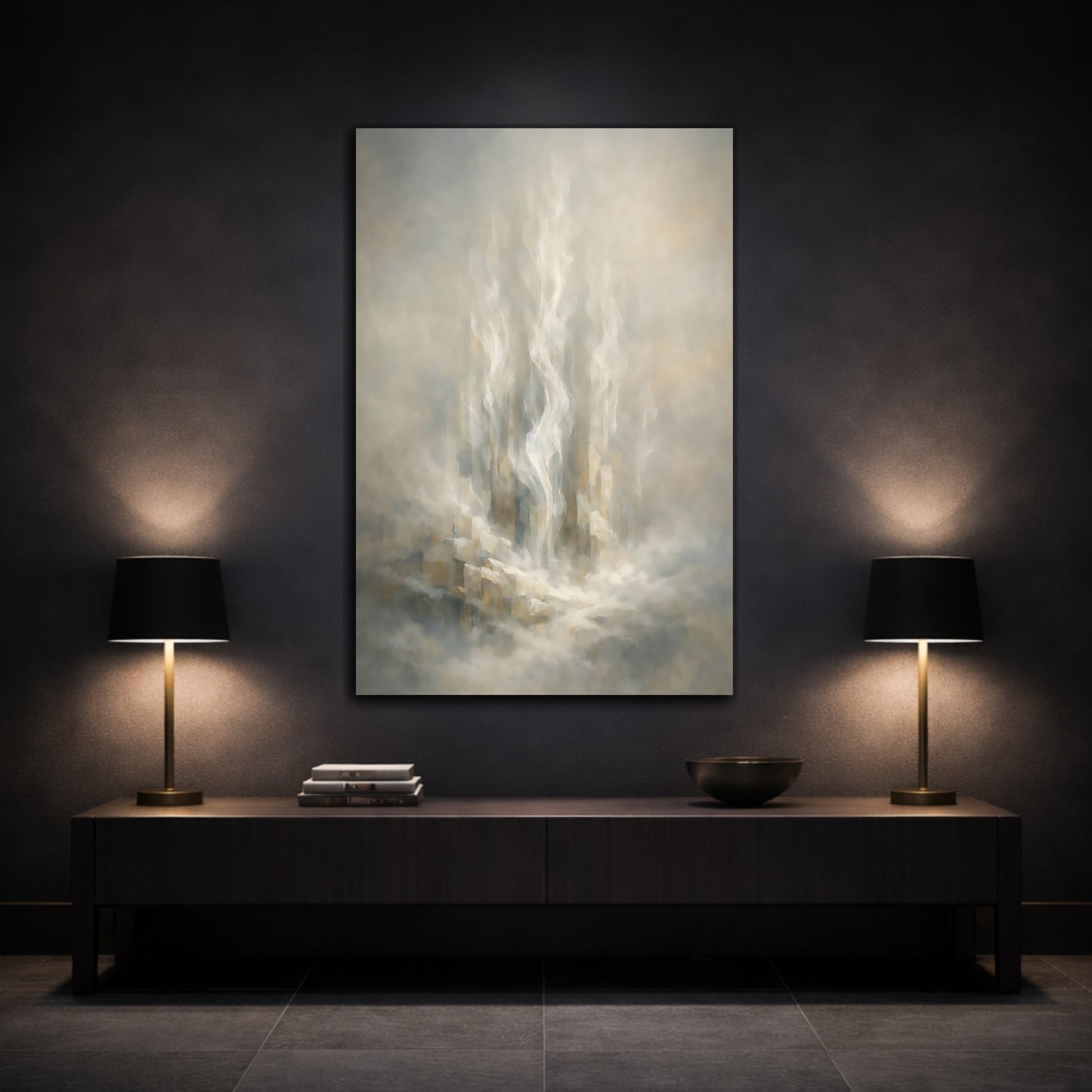 Mockup 2. Abstract Ethereal Light Ethereal Abstract shown as stretched canvas wall art