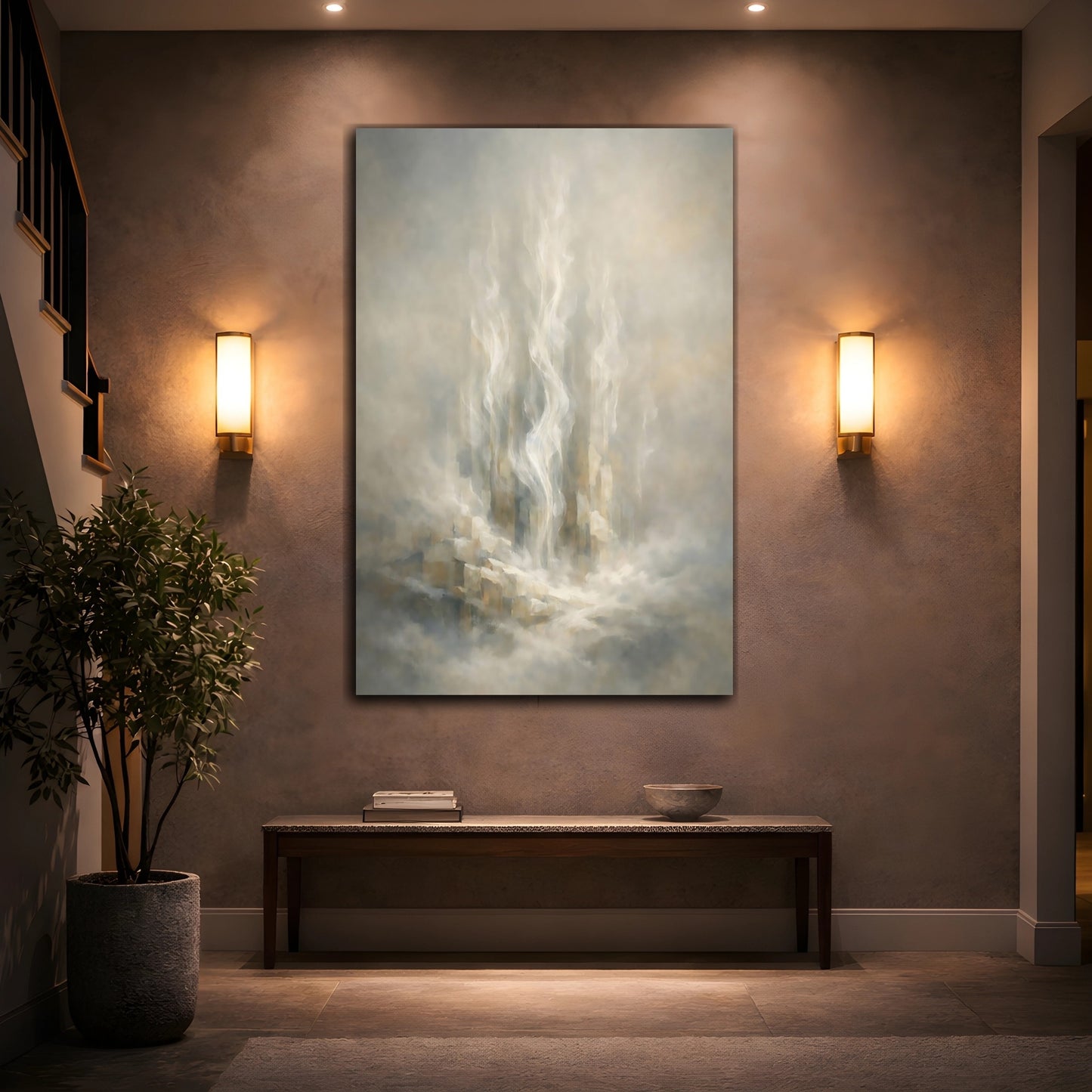 Mockup 3. Abstract Ethereal Light Ethereal Abstract shown as stretched canvas wall art