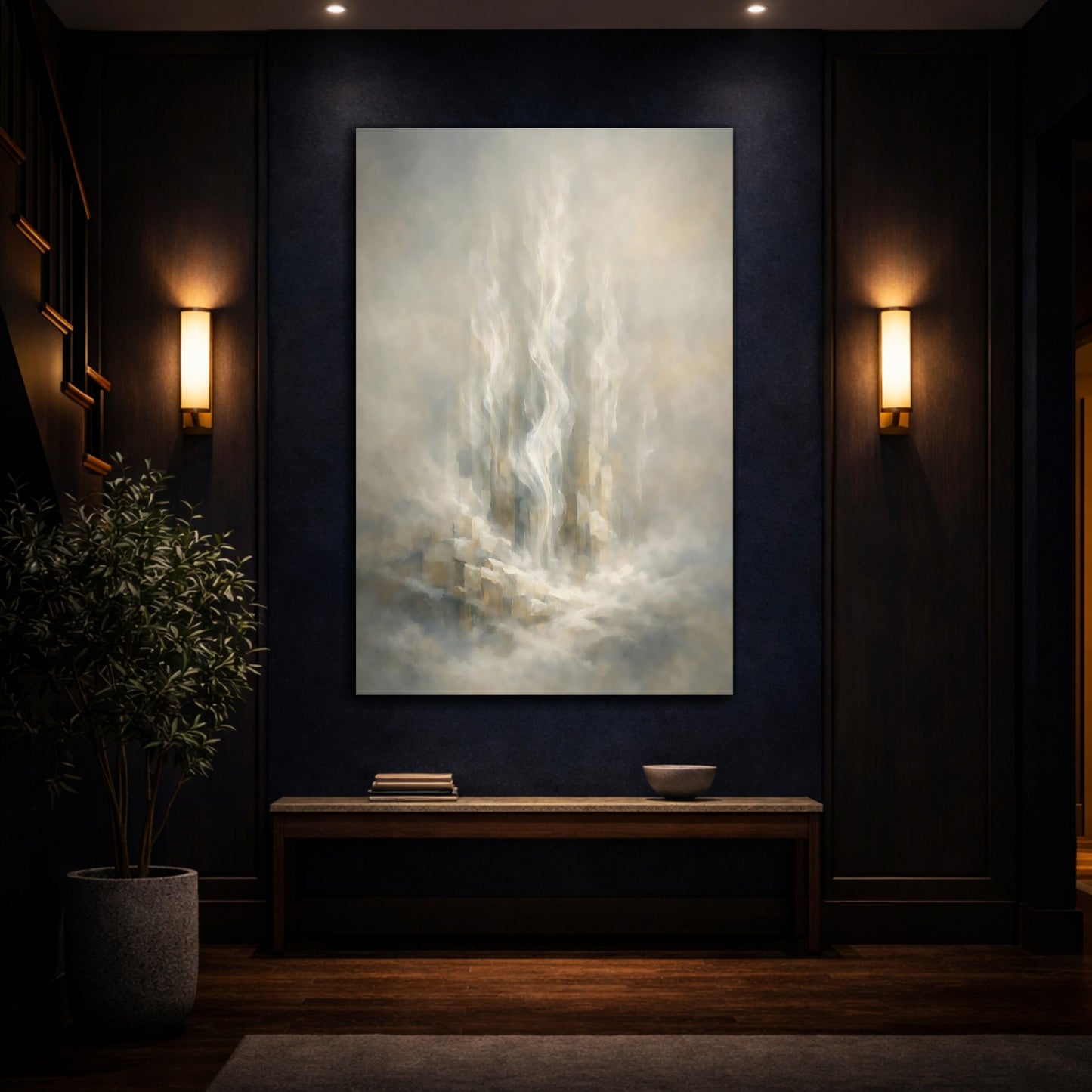 Mockup 4. Abstract Ethereal Light Ethereal Abstract shown as stretched canvas wall art