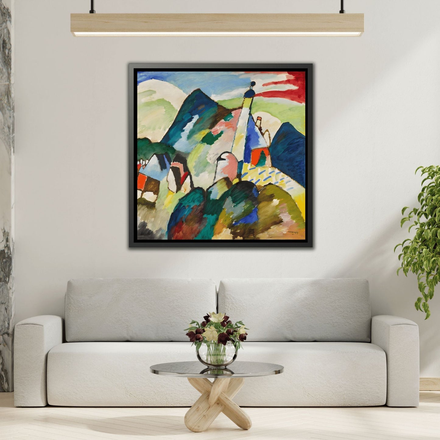 Abstract Kandinsky Murnau with Church Canvas Wall Art Print