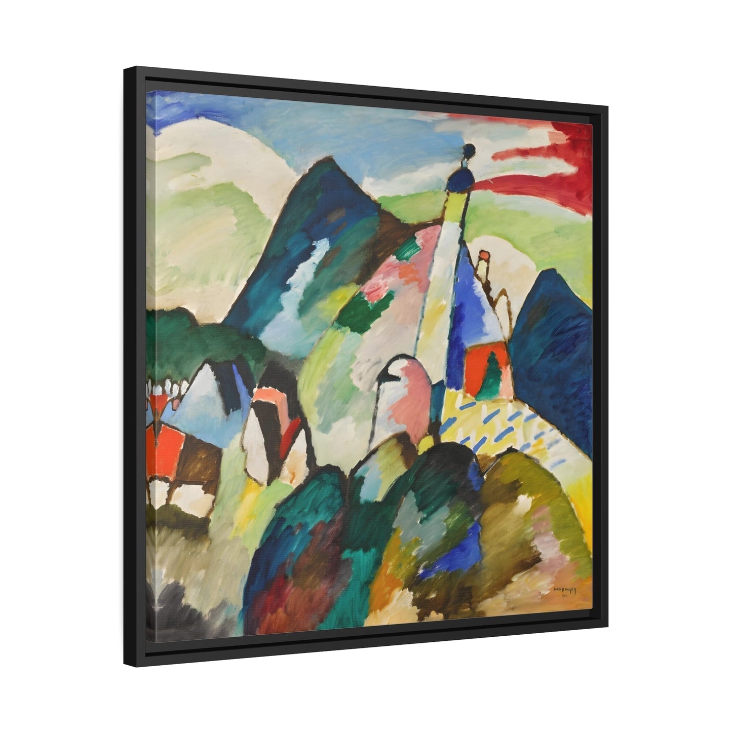 Abstract Kandinsky Murnau with Church Canvas Wall Art Print