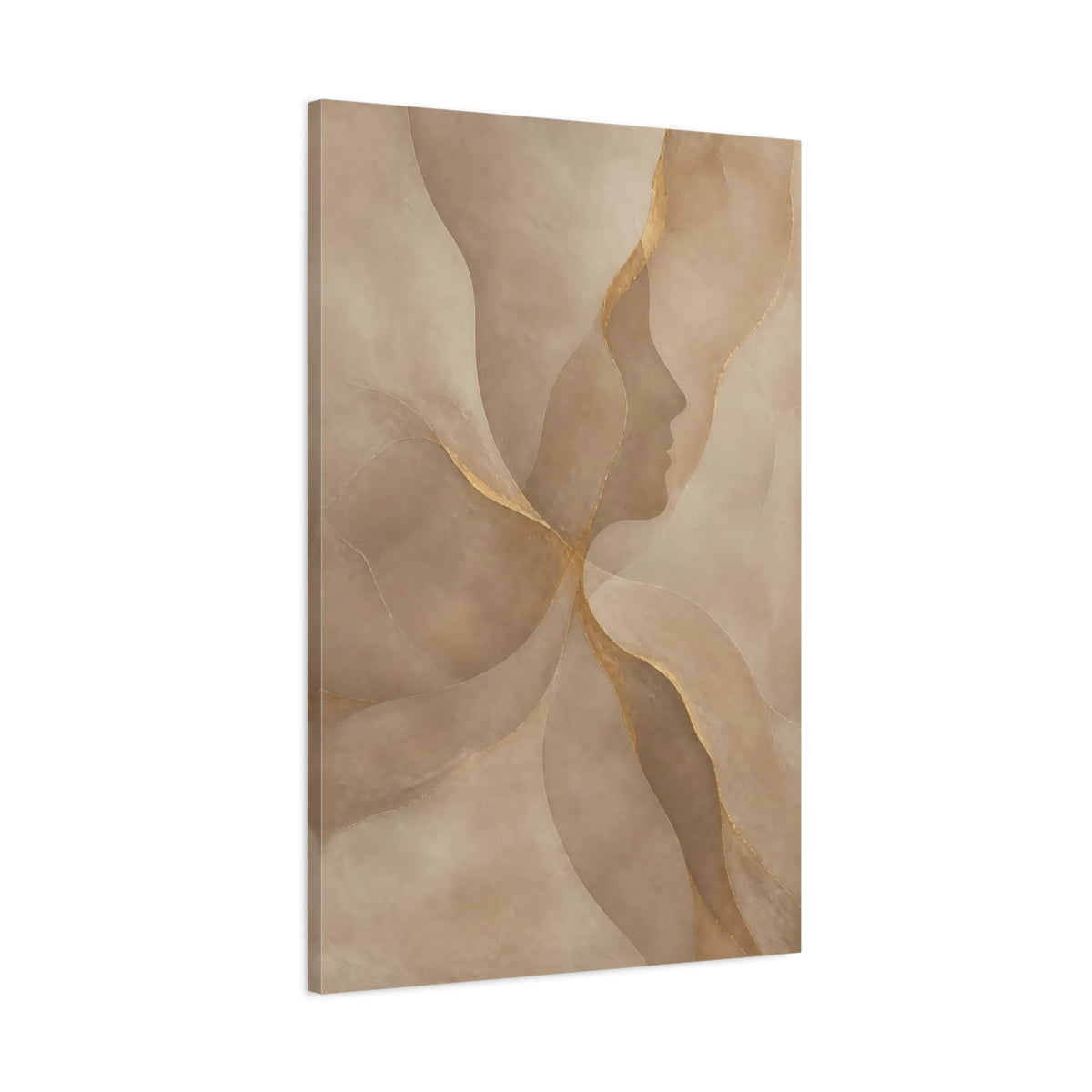 Main Mockup. Abstract Face Silhouette shown as canvas print