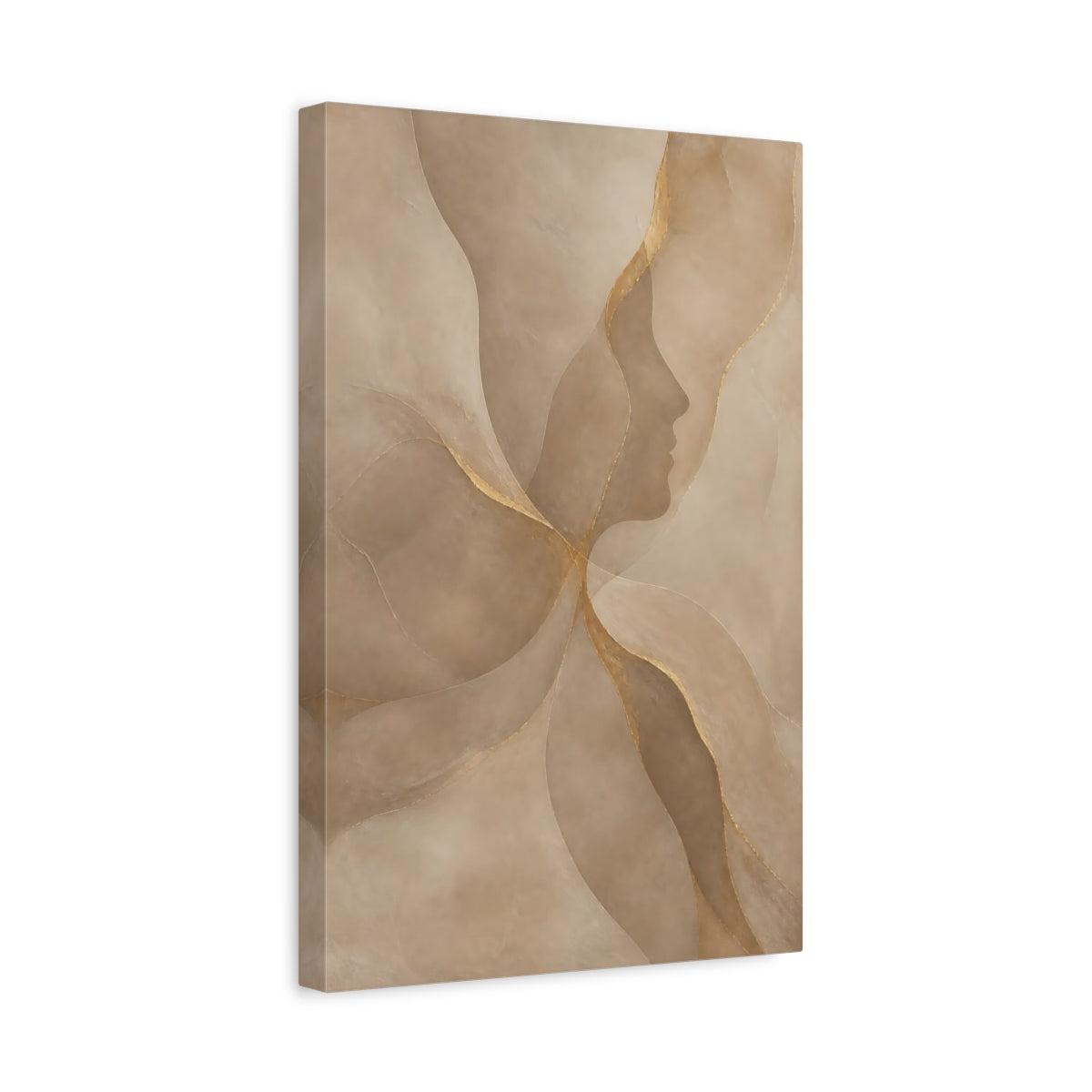 Side Mockup 4. Abstract Face Silhouette shown as canvas print