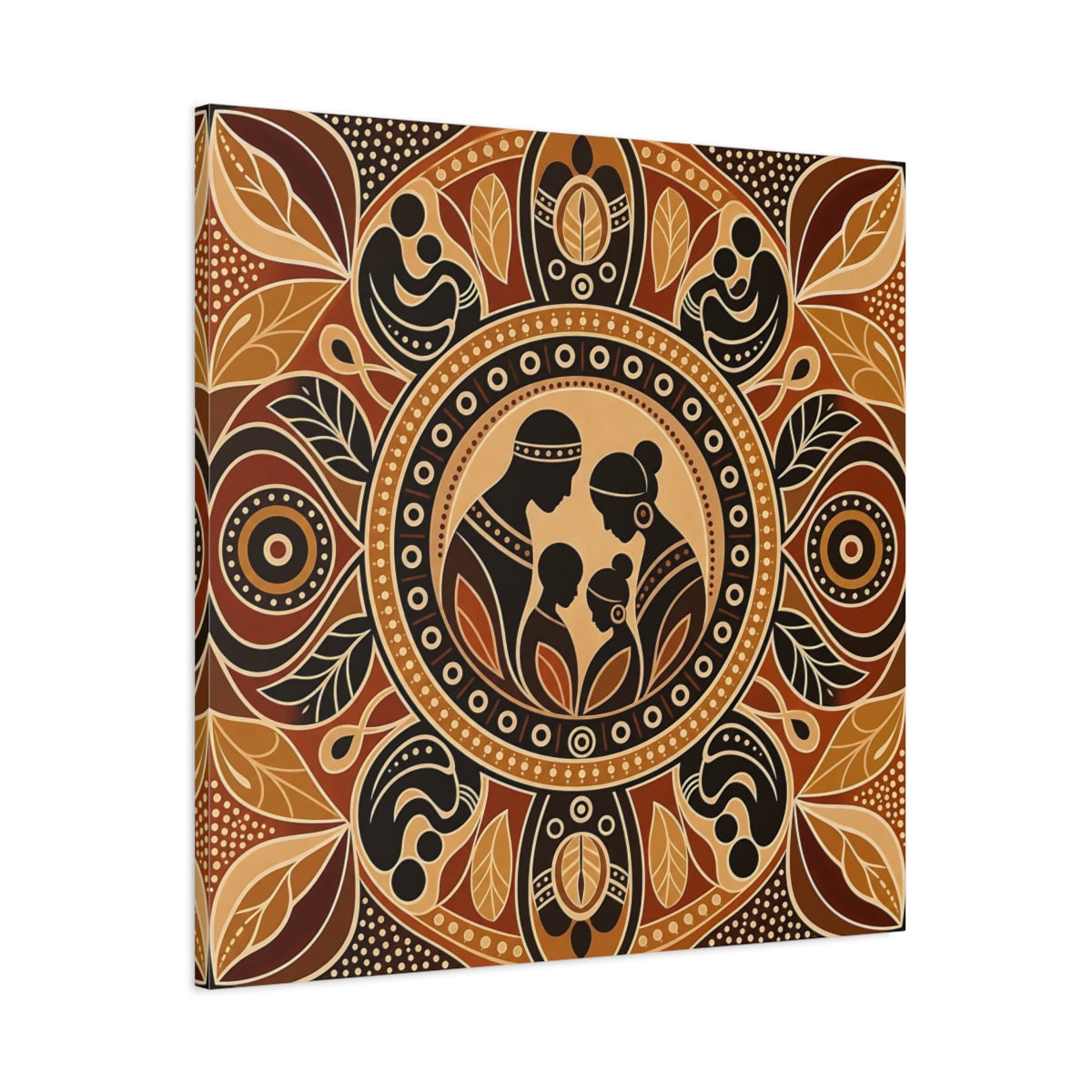 Main Mockup. Abstract Family Brown And Tan shown as canvas print