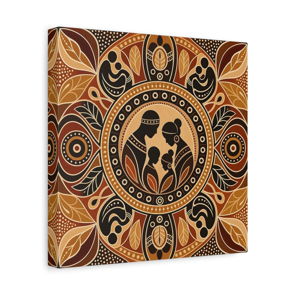 Side Mockup 8. Abstract Family Brown And Tan shown as canvas print