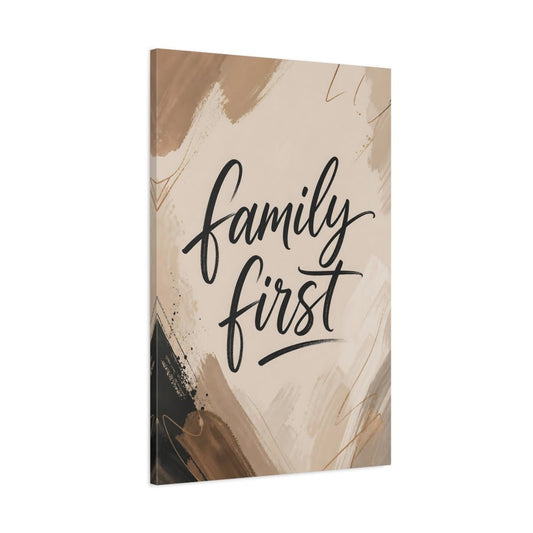 Abstract Family First Canvas Print – Modern Decor for Living Room, Above Couch - YesArtYes