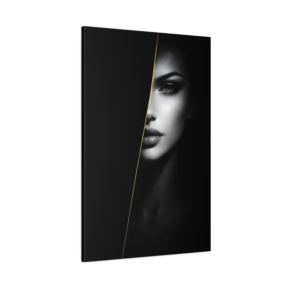 Abstract Female Face Monochrome - Canvas Wall Art Print - YesArtYes