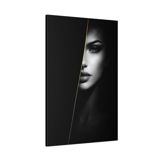 Abstract Female Face Monochrome - Canvas Wall Art Print - YesArtYes