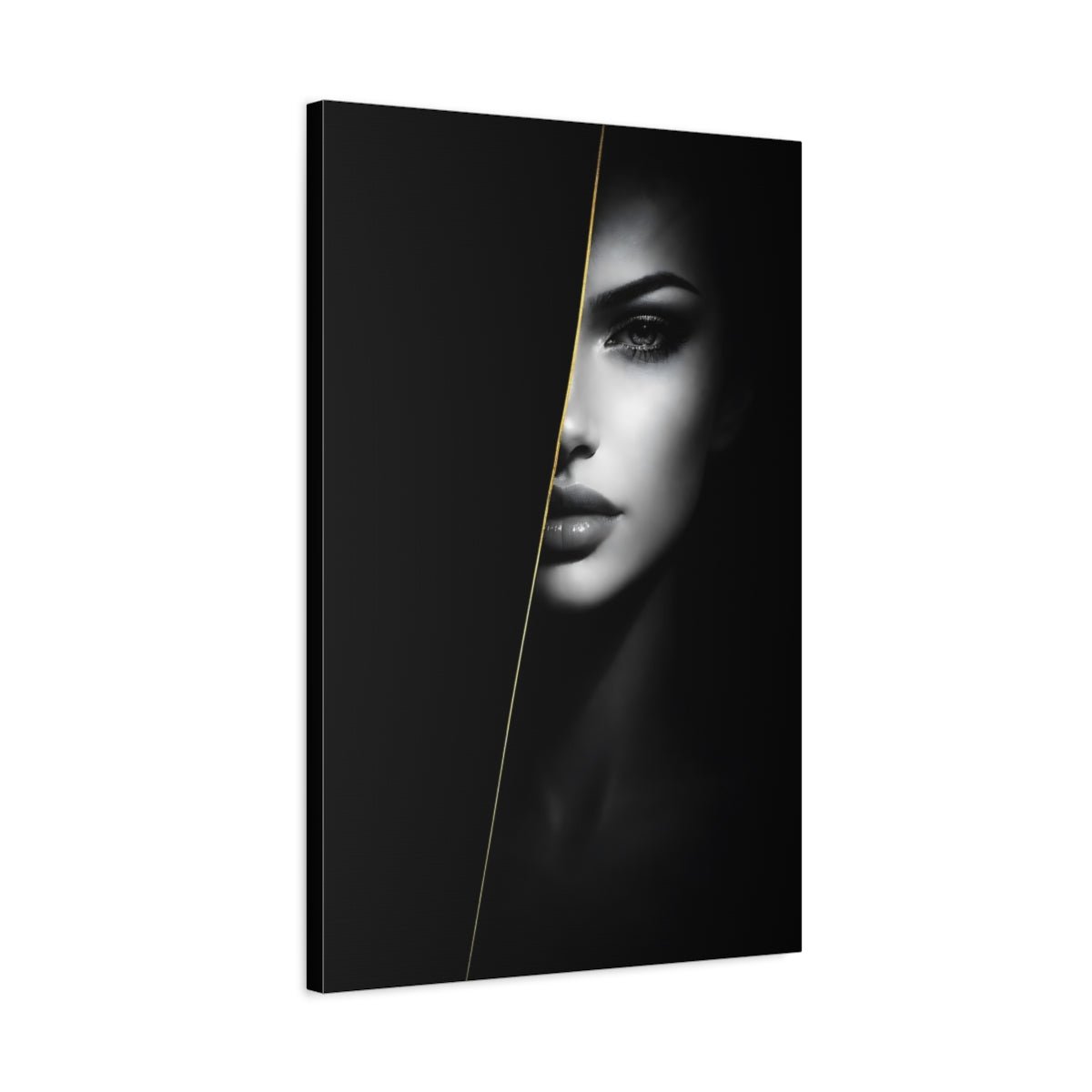 Abstract Female Face Monochrome - Canvas Wall Art Print - YesArtYes