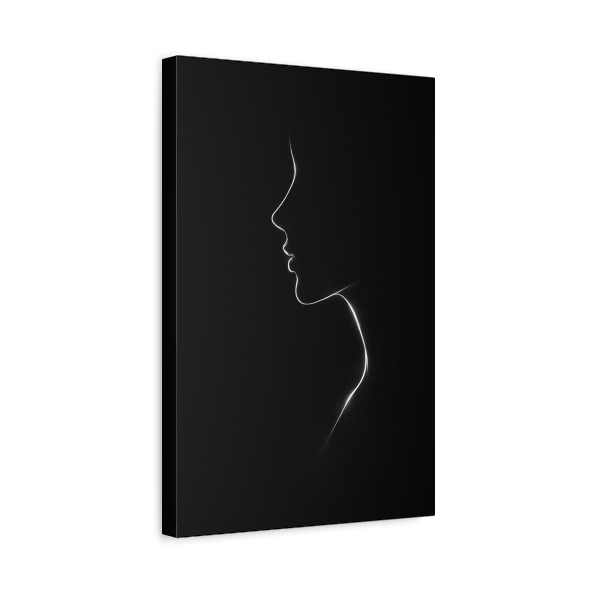 Abstract Female Profile Black - Canvas Wall Art Print - YesArtYes