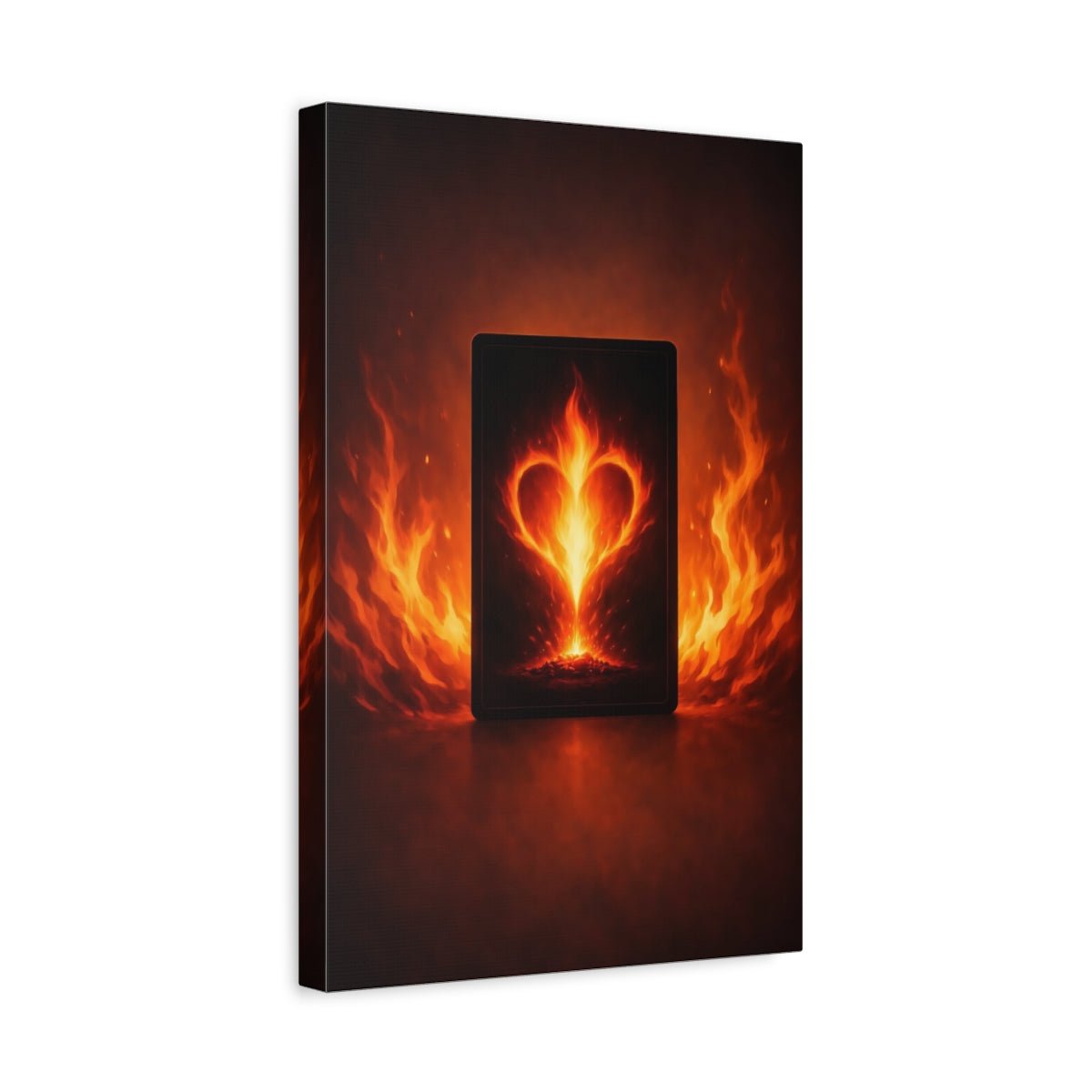 Abstract Fiery Heart - Canvas Wall Art Print - YesArtYes