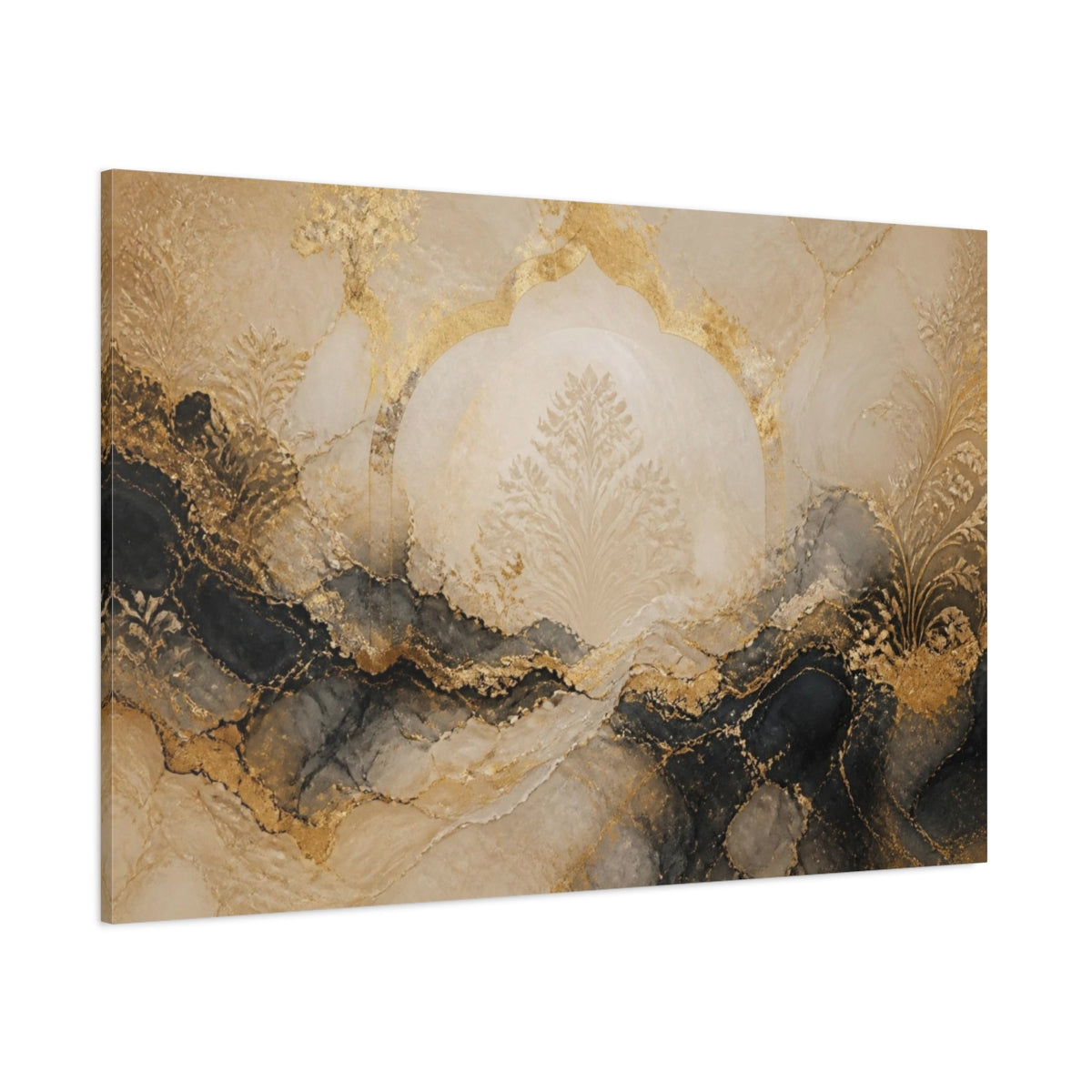 Side Mockup 1. Abstract Floral Arch shown as canvas print