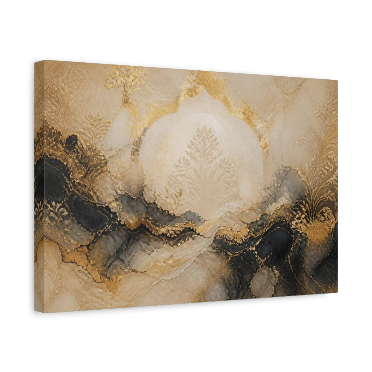 Side Mockup 4. Abstract Floral Arch shown as canvas print