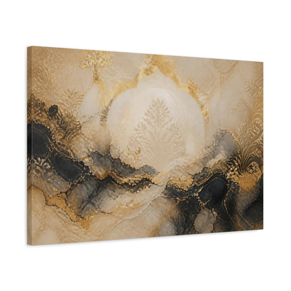 Side Mockup 2. Abstract Floral Arch shown as canvas print