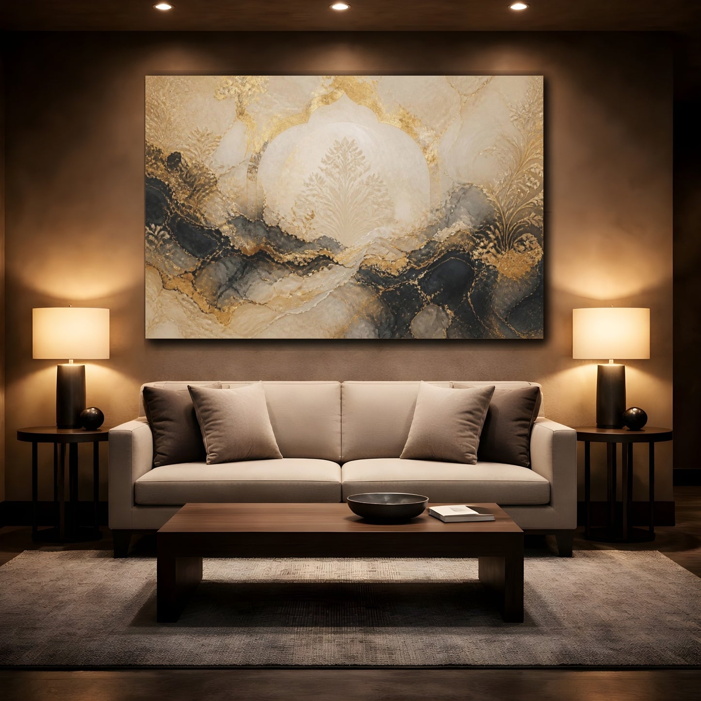 Mockup 2. Abstract Floral Arch shown as canvas print