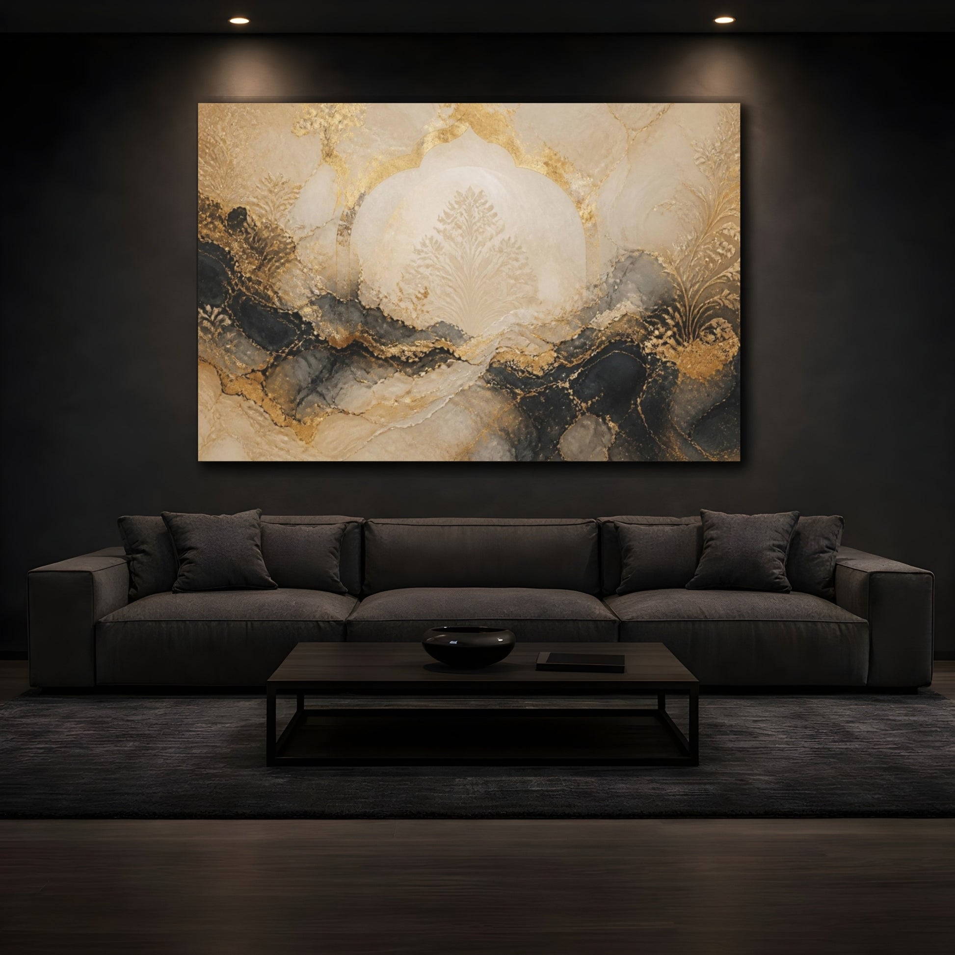 Mockup 3. Abstract Floral Arch shown as canvas print