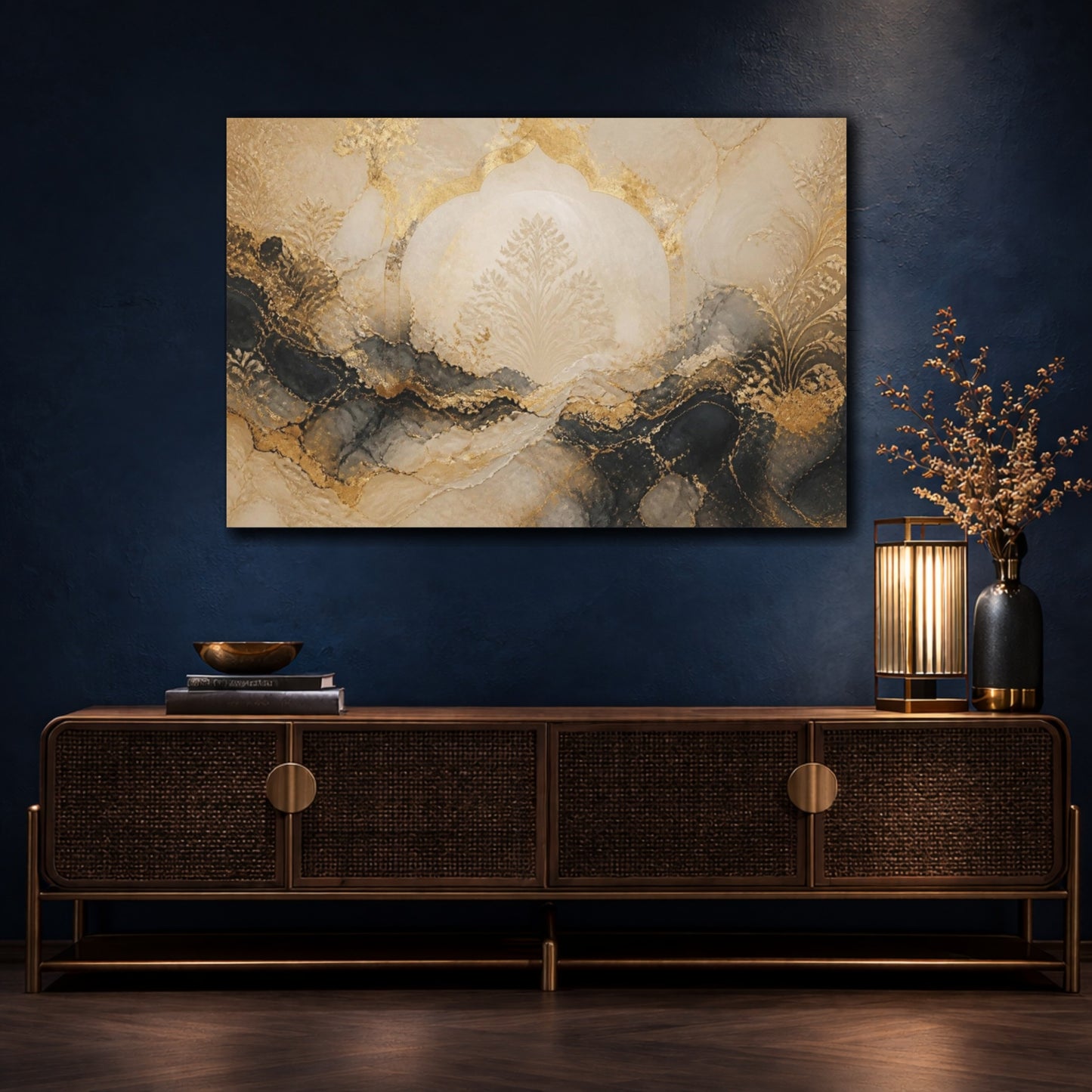 Mockup 4. Abstract Floral Arch shown as canvas print