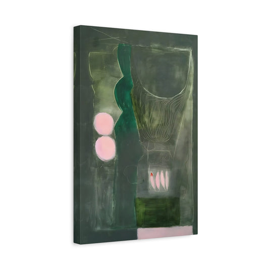 Abstract Floral Large Canvas Wall Art - Modern Eclectic Green Decor