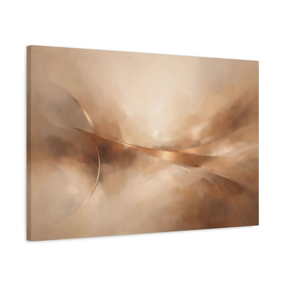 Side Mockup 2. Abstract Abstract Flow Gold Abstract Flow shown as stretched canvas wall art