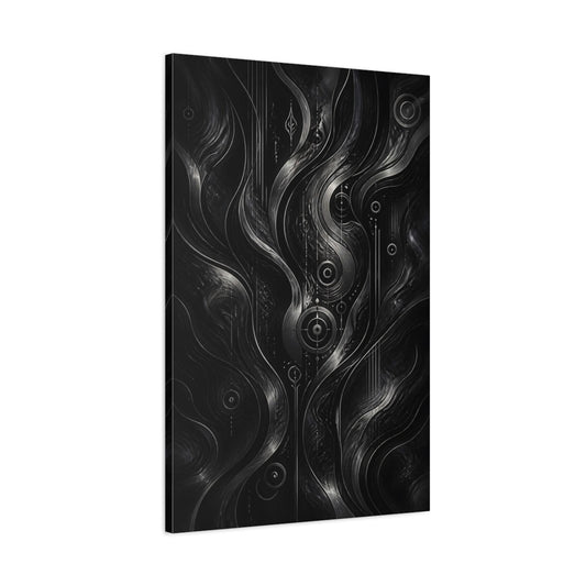 Abstract Flow Monochrome Canvas Wall Art Print – Living Room Decor, Above Fireplace - YesArtYes