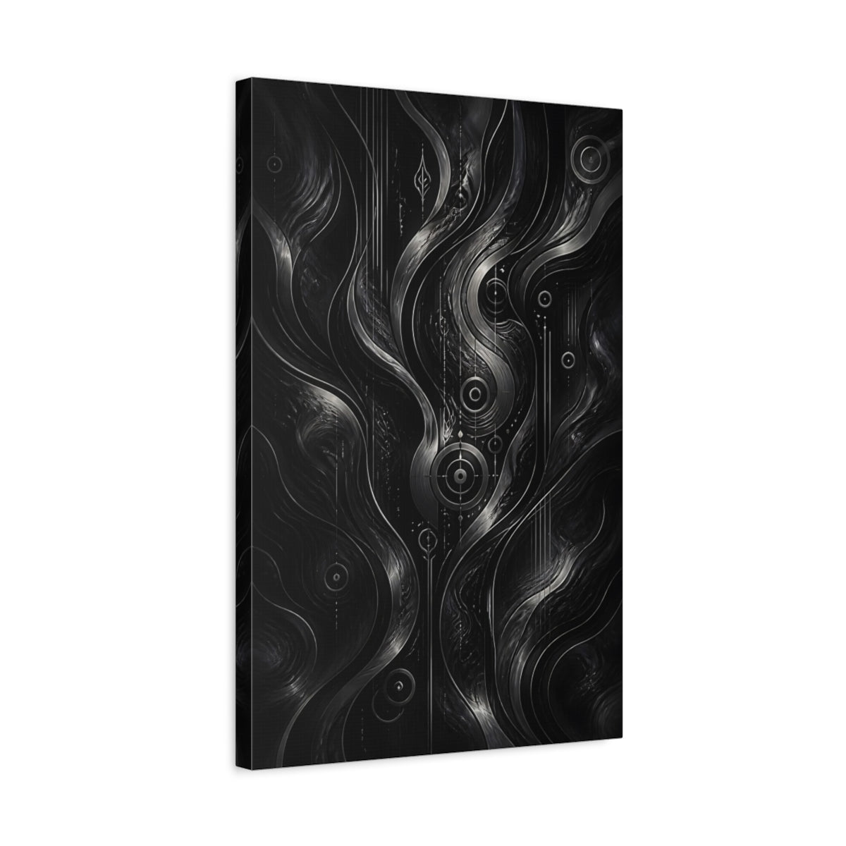 Abstract Flow Monochrome Canvas Wall Art Print – Living Room Decor, Above Fireplace - YesArtYes