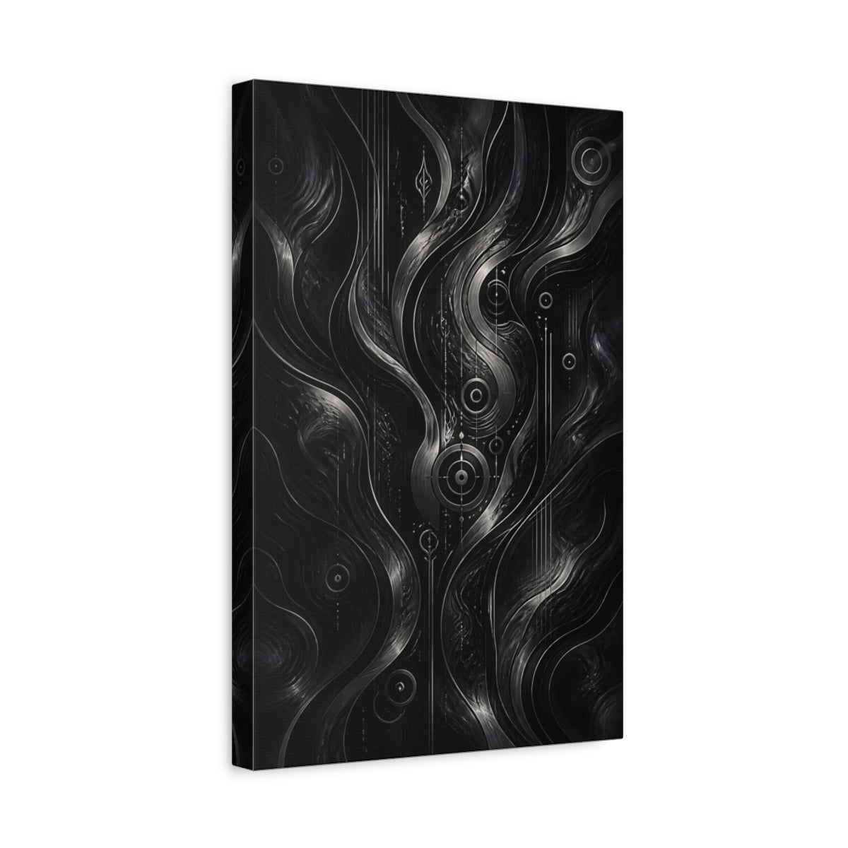 Abstract Flow Monochrome Canvas Wall Art Print – Living Room Decor, Above Fireplace - YesArtYes