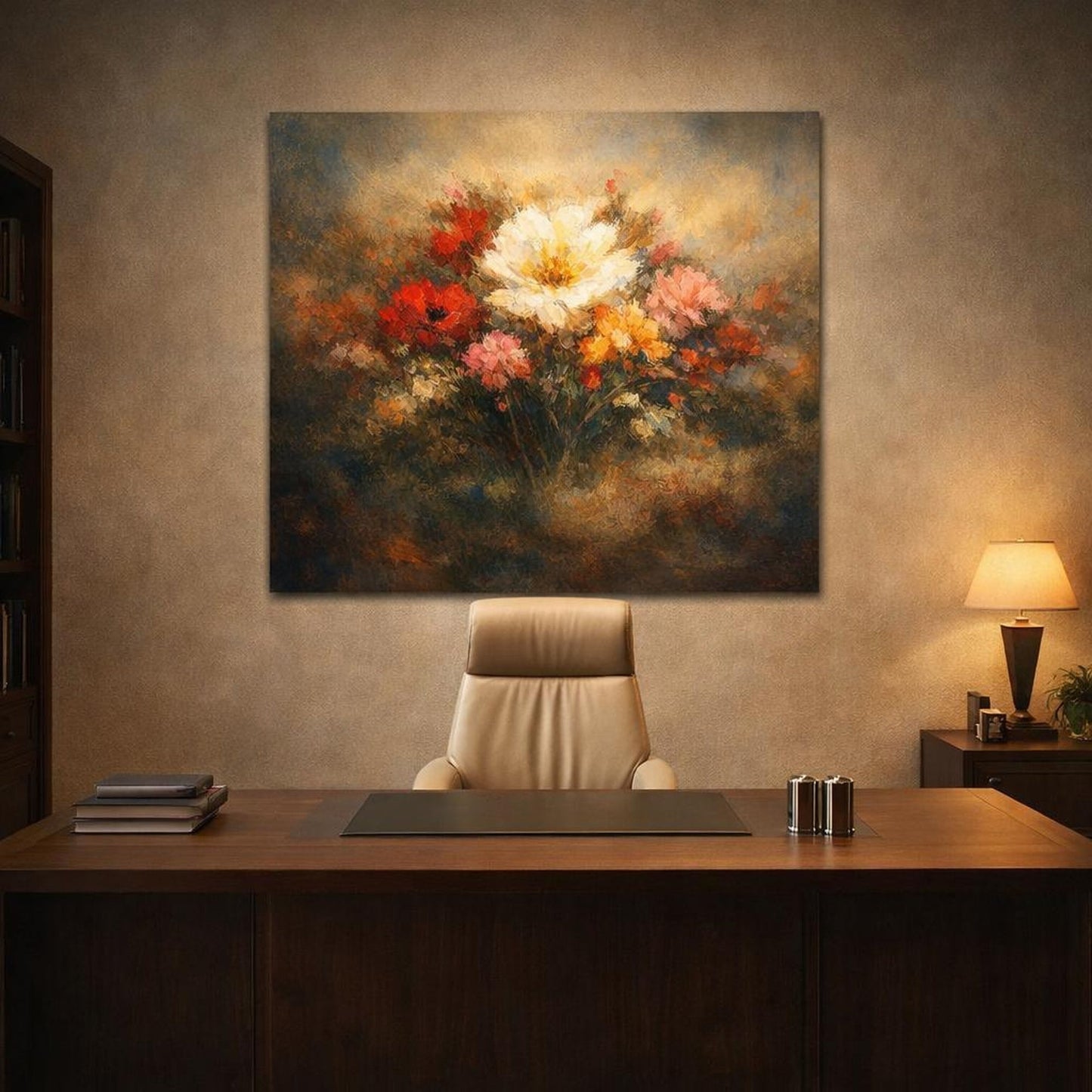 Abstract Flowers Floral Bouquet - Canvas Wall Art Print - YesArtYes