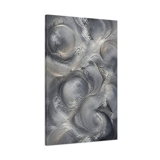 Abstract Fluid Swirls Gray Canvas Print – Living Room, Large Wall - YesArtYes