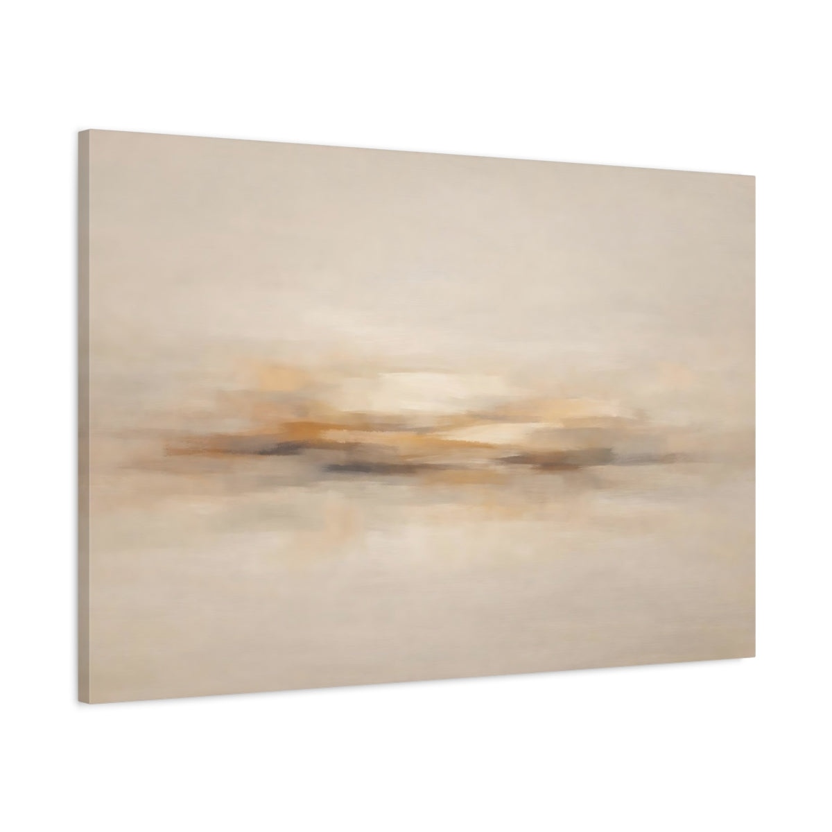 Side Mockup 1. Abstract Abstract Form Beige Brown Abstract shown as stretched canvas wall art