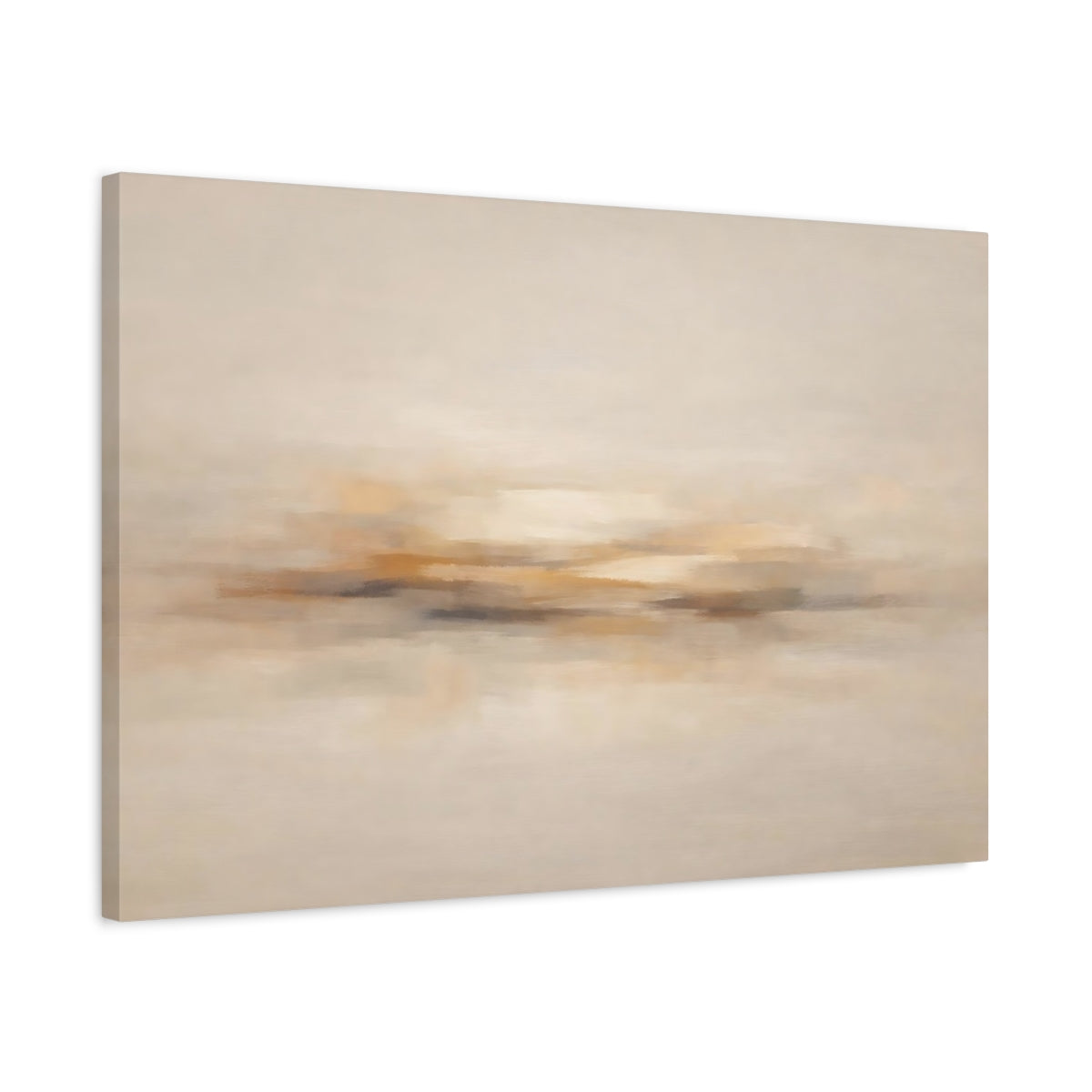 Side Mockup 2. Abstract Abstract Form Beige Brown Abstract shown as stretched canvas wall art