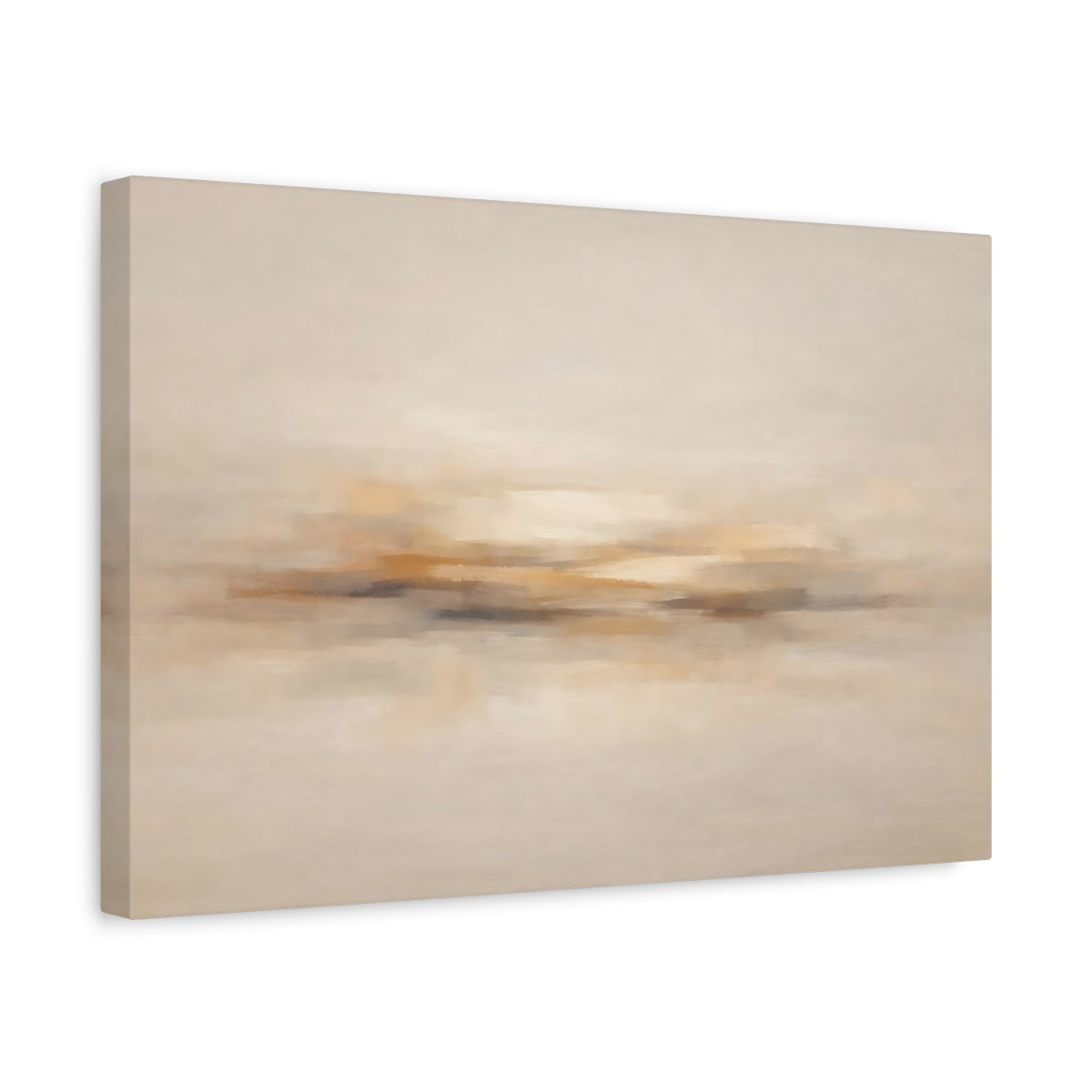 Side Mockup 4. Abstract Abstract Form Beige Brown Abstract shown as stretched canvas wall art