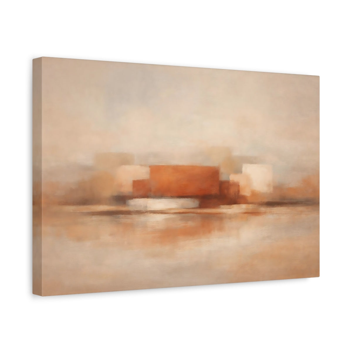 Side Mockup 4. Abstract Abstract Forms Terracotta Abstract Art shown as stretched canvas wall art