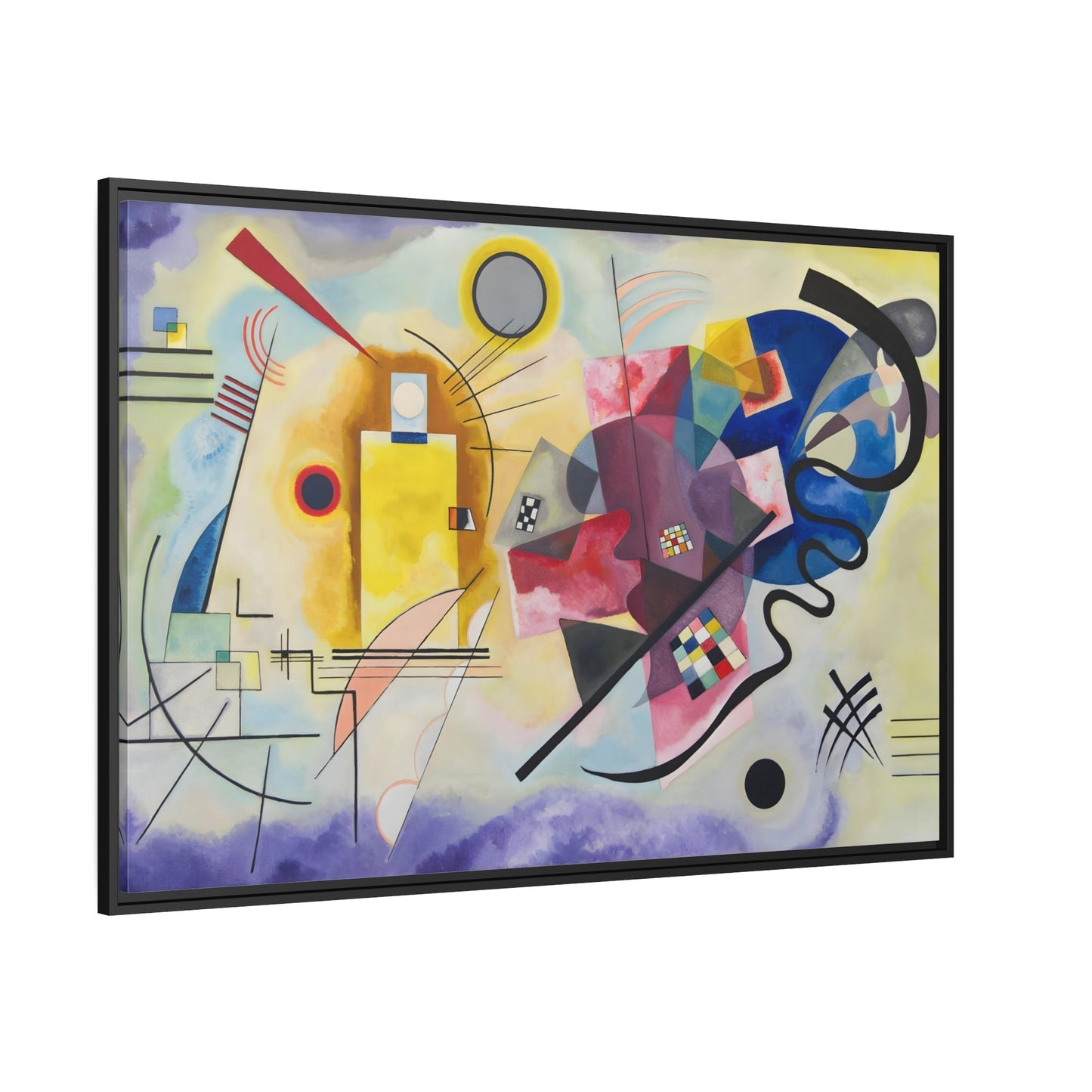 Abstract Canvas Wall Art Print - Yellow Red Blue by Kandinsky