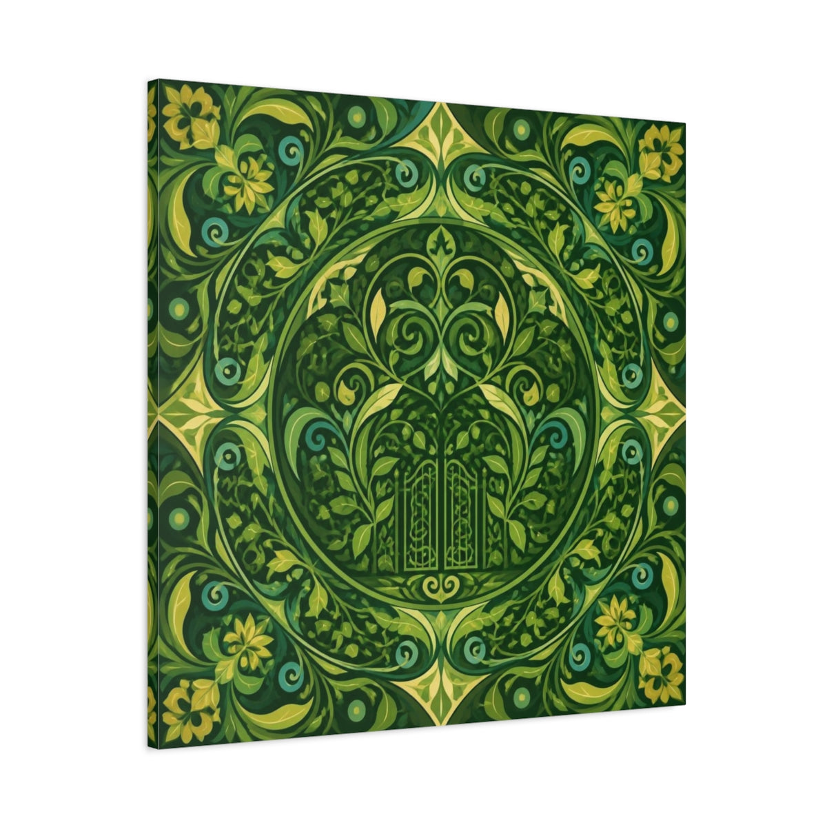 Main Mockup. Abstract Garden Gate shown as canvas print