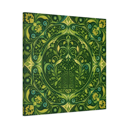 Main Mockup. Abstract Garden Gate shown as canvas print