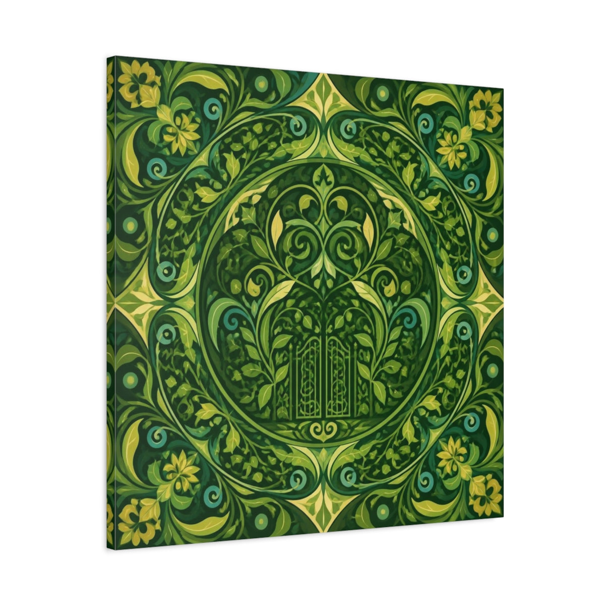 Side Mockup 3. Abstract Garden Gate shown as canvas print