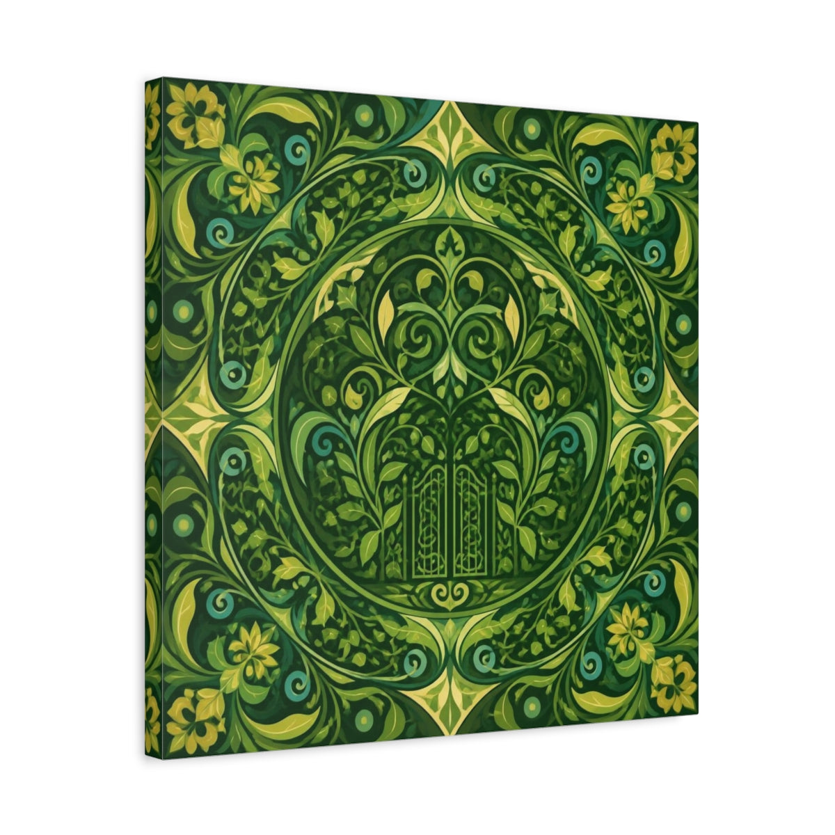 Side Mockup 5. Abstract Garden Gate shown as canvas print