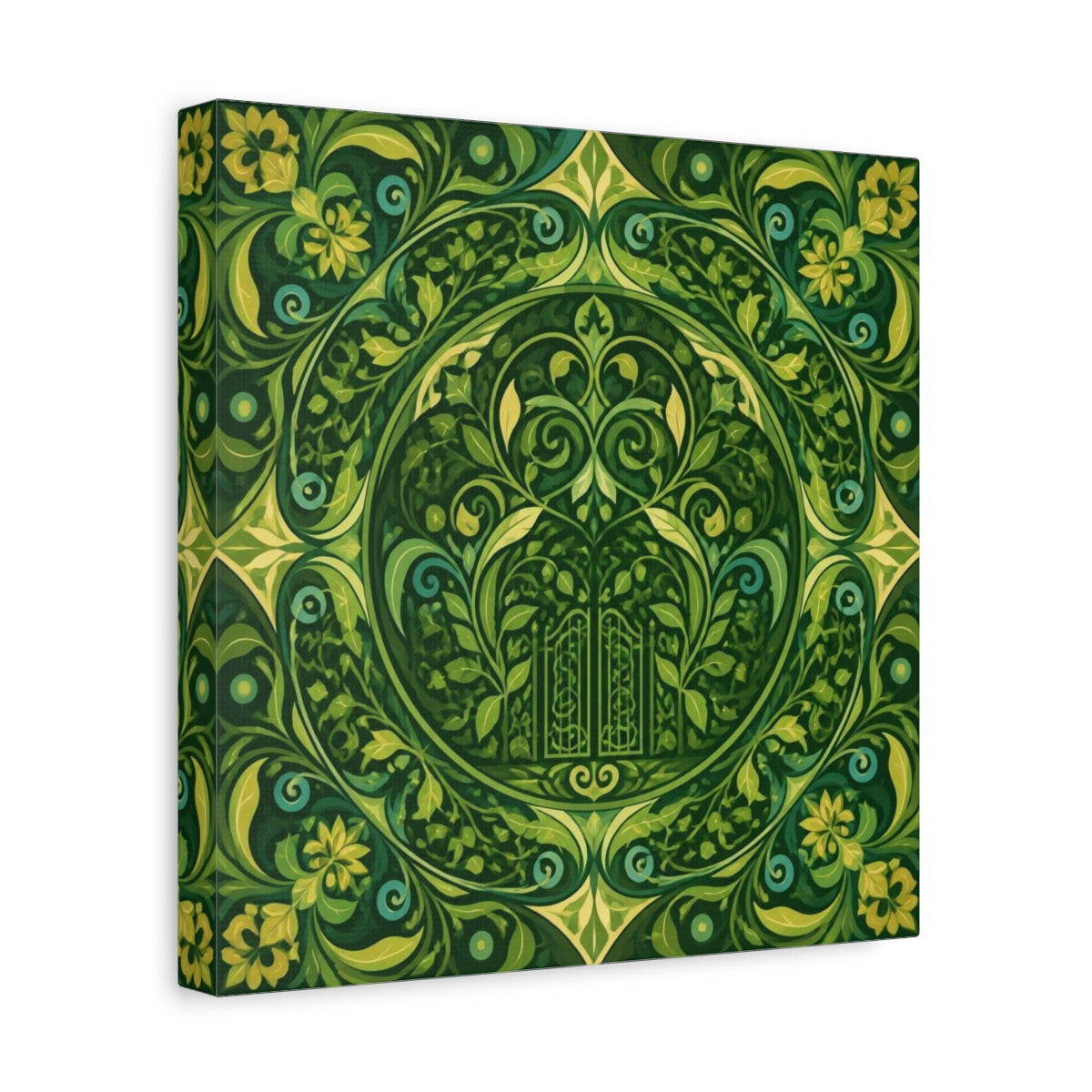 Side Mockup 8. Abstract Garden Gate shown as canvas print