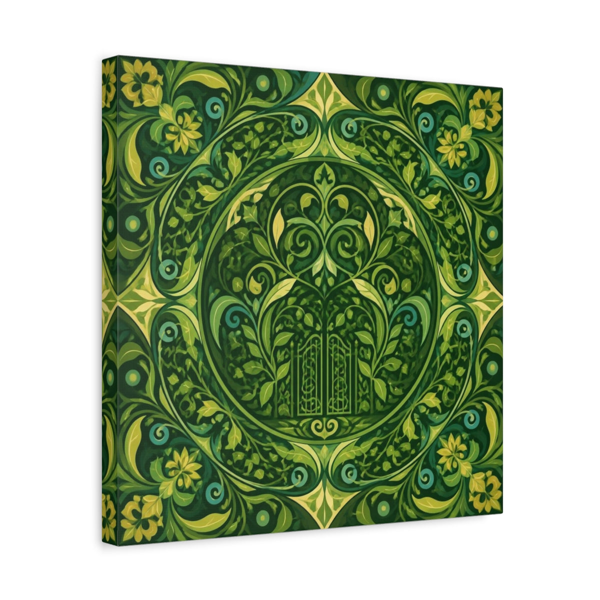 Side Mockup 6. Abstract Garden Gate shown as canvas print