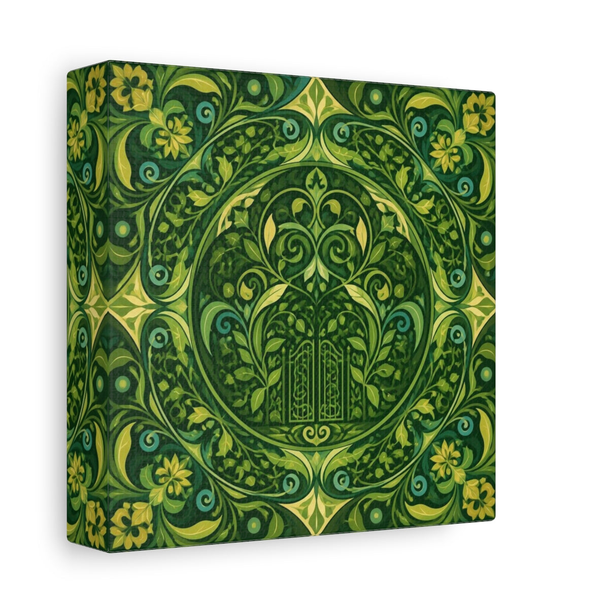 Side Mockup 2. Abstract Garden Gate shown as canvas print