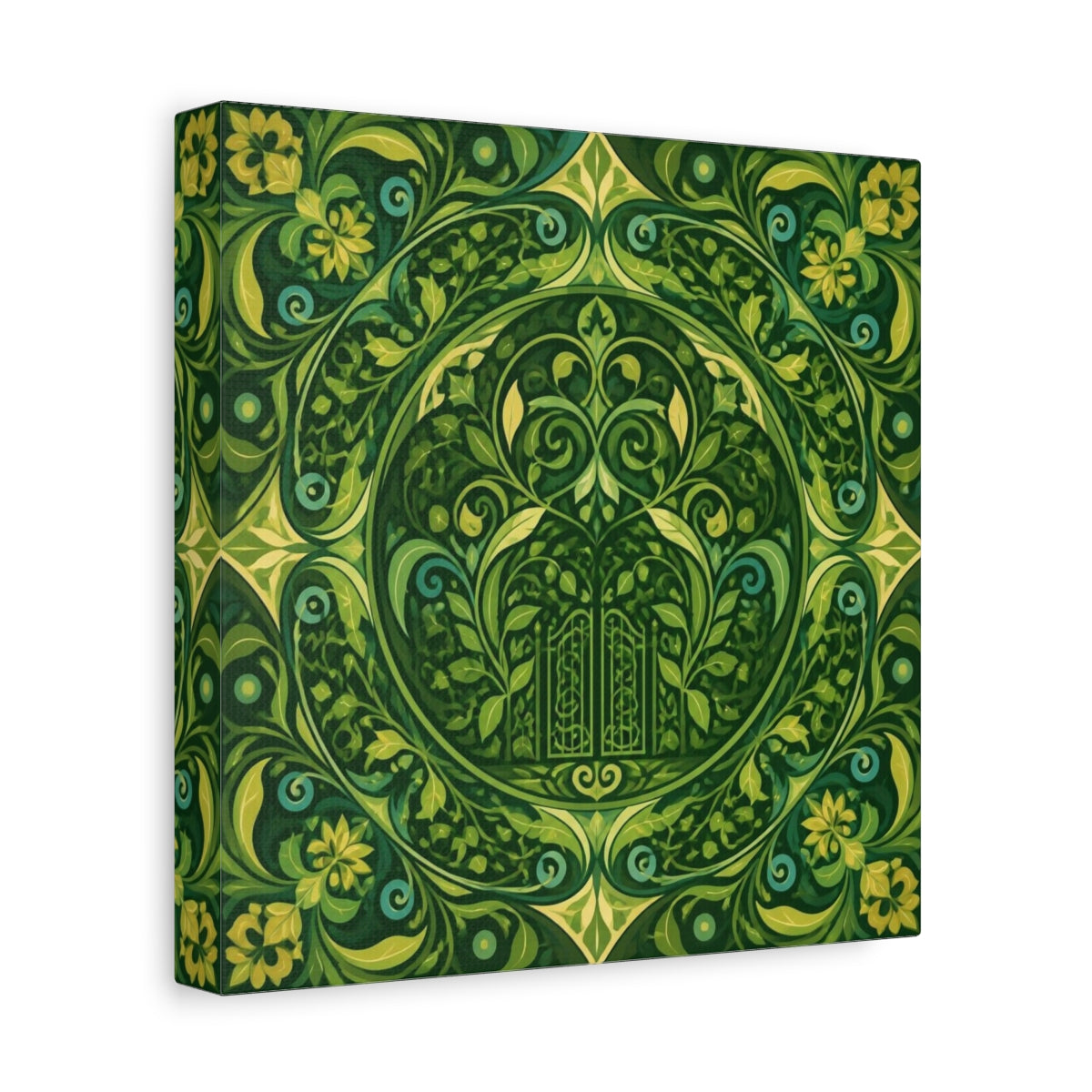 Side Mockup 9. Abstract Garden Gate shown as canvas print