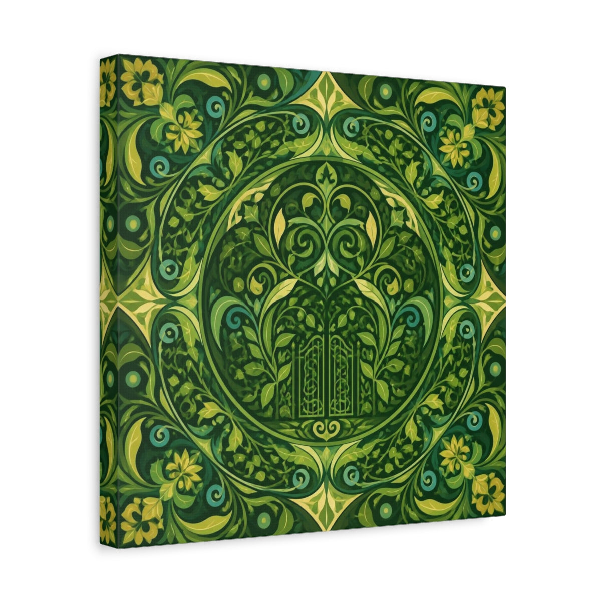 Side Mockup 7. Abstract Garden Gate shown as canvas print