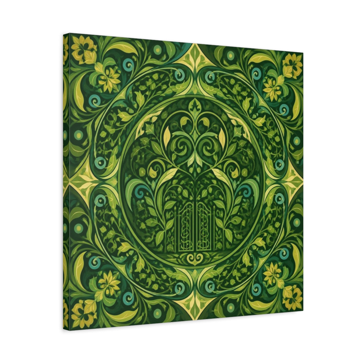 Side Mockup 4. Abstract Garden Gate shown as canvas print