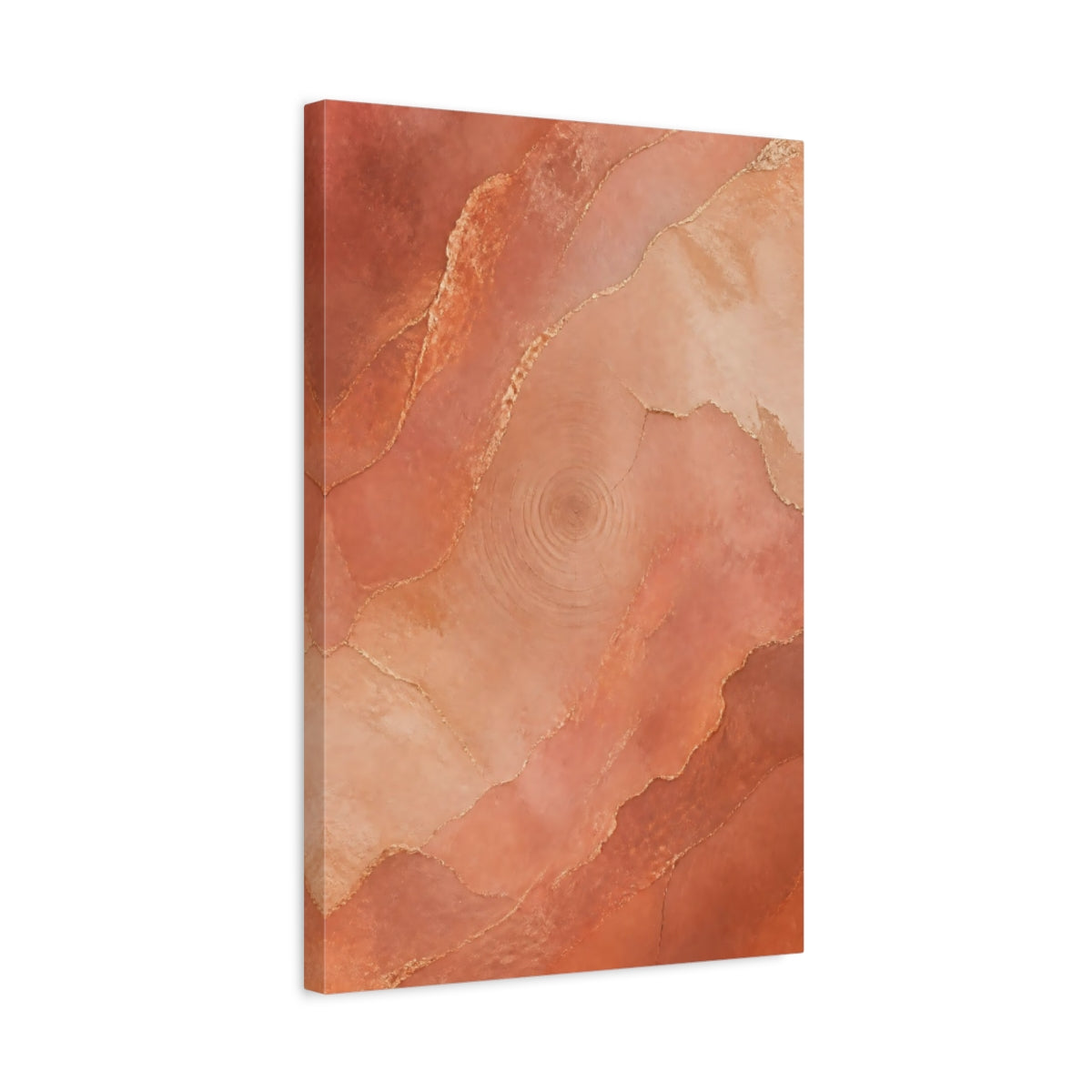 Side Mockup 3. Abstract Geode Pattern Terracotta Gold shown as stretched canvas wall art