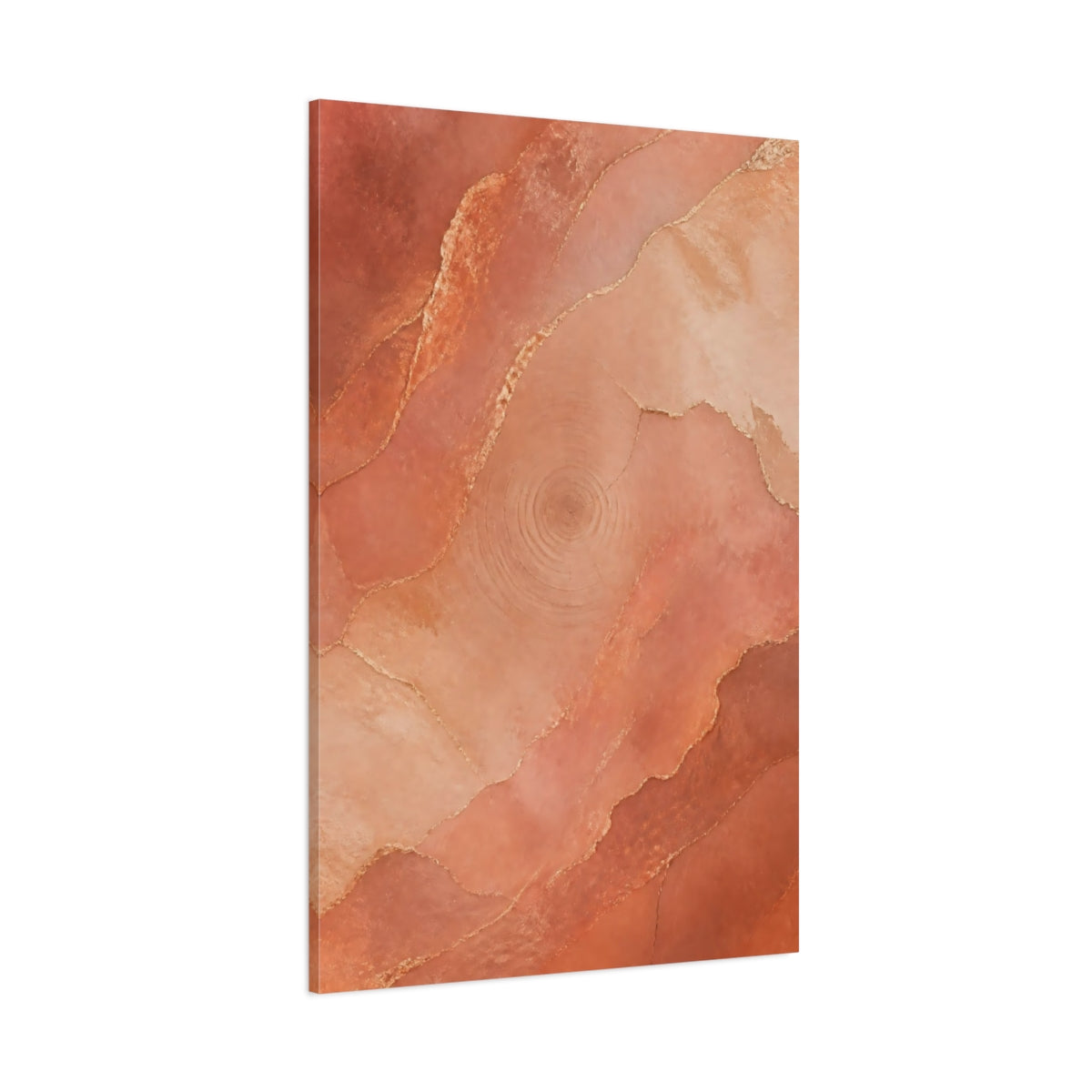 Side Mockup 1. Abstract Geode Pattern Terracotta Gold shown as stretched canvas wall art