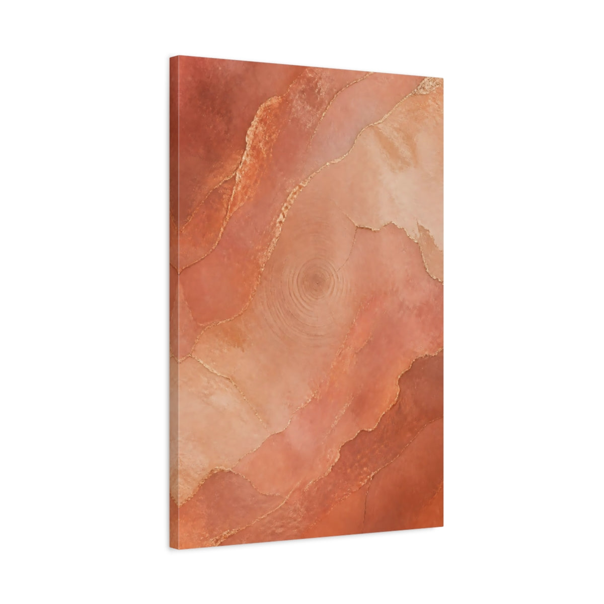 Side Mockup 2. Abstract Geode Pattern Terracotta Gold shown as stretched canvas wall art