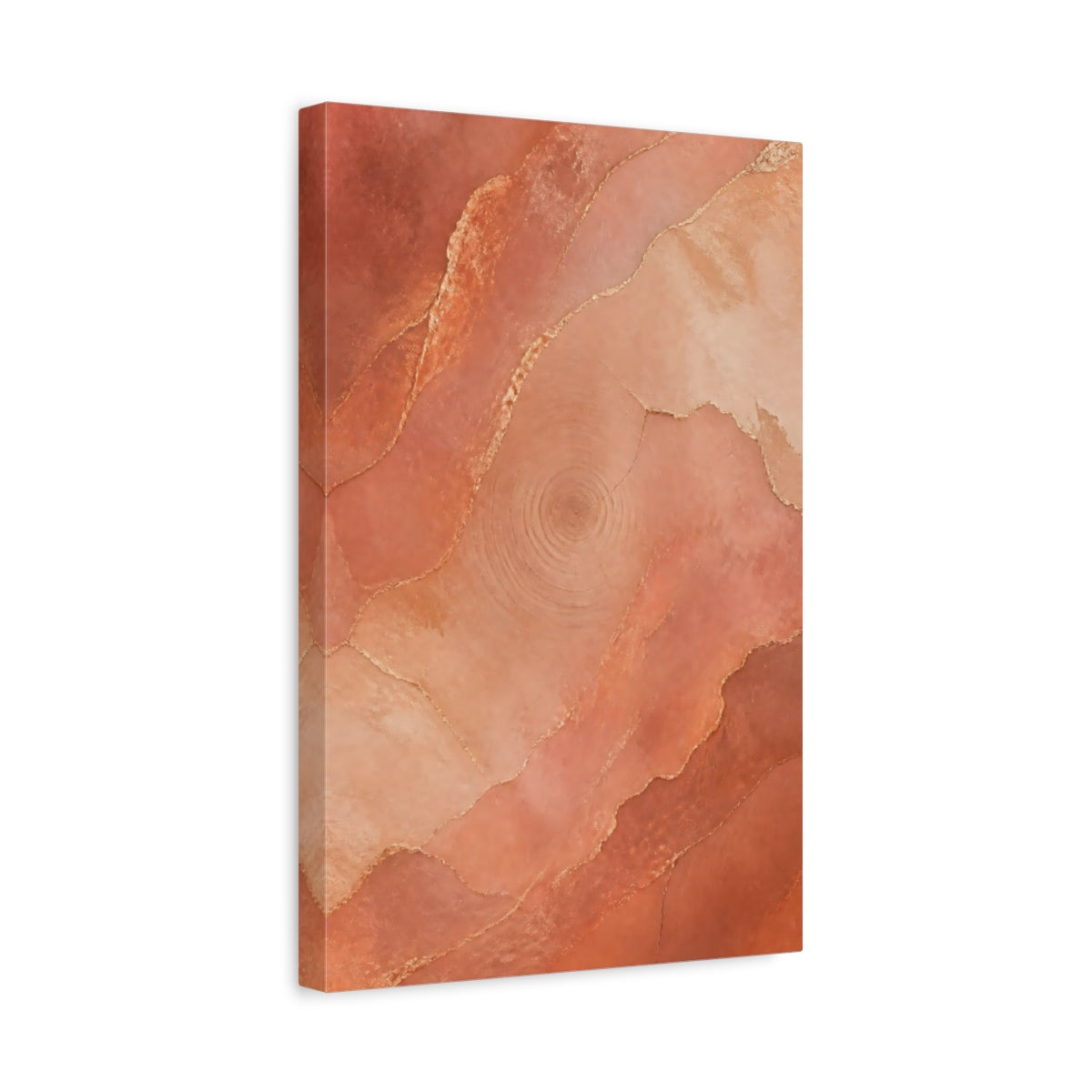 Side Mockup 4. Abstract Geode Pattern Terracotta Gold shown as stretched canvas wall art