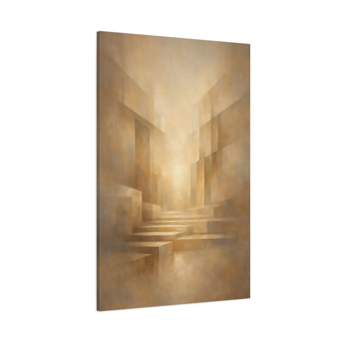 Main Mockup. Abstract Geometric Architecture Warm Abstract Architecture shown as stretched canvas wall art
